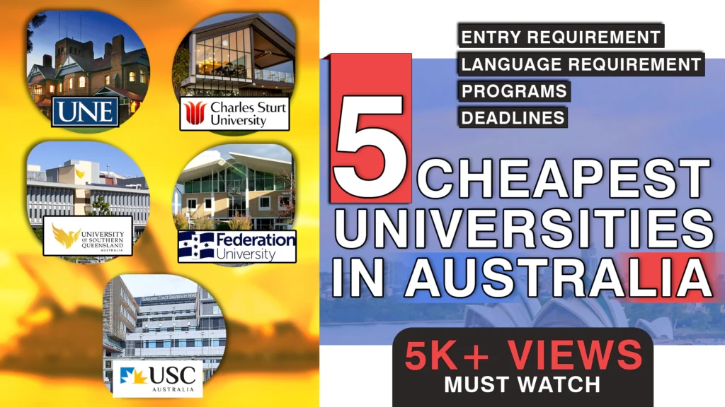 Cheapest Universities in Australia for international Students