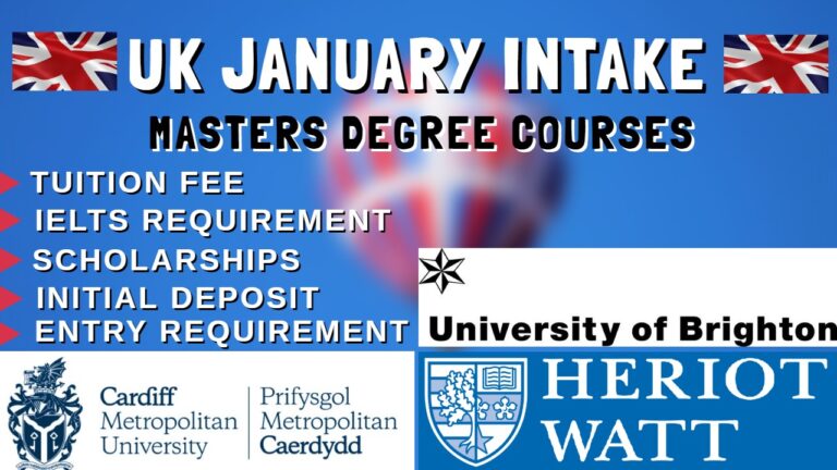 Brighton | Heriot-Watt | Cardiff Metropolitan January Intake