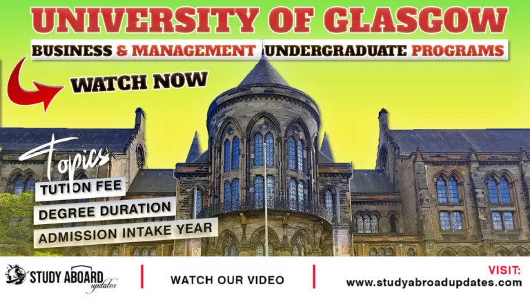 University of Glasgow Business & Management Undergraduate Programs