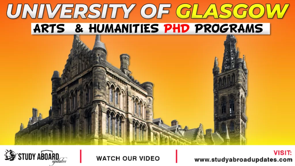 University of glassgow Arts & Humanities phd Program