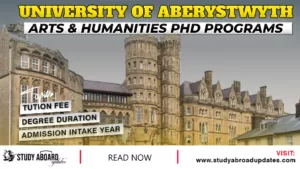 Aberystwyth University Arts & Humanities PHD Programs