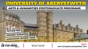 Aberystwyth University Arts & Humanities Postgraduate Programs copy