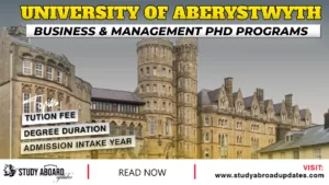 Aberystwyth University Business & Management PHD Programs