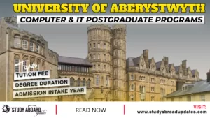 Aberystwyth University Computer & IT Postgraduate Programs