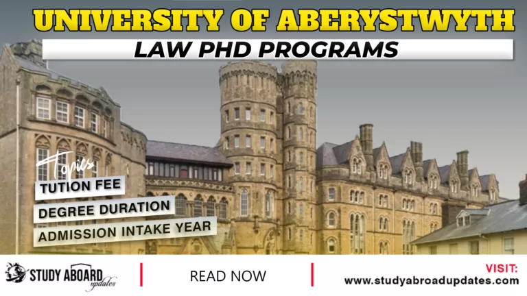 Aberystwyth University Law Phd Programs