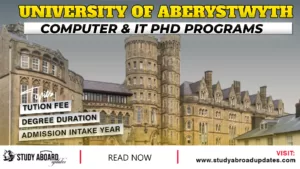 Aberystwyth University Computer & IT Phd Programs