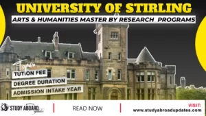University of Stirling Arts & Humanities Master by Research Programs