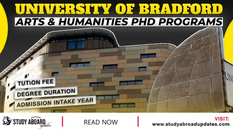 University of Bradford Arts & Humanities PHD Programs