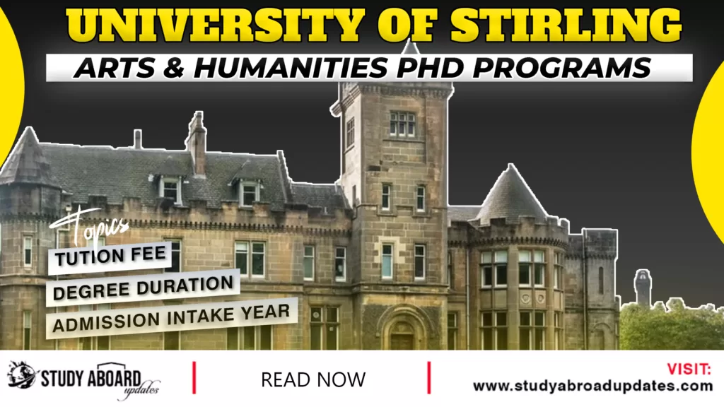 University of Stirling Arts & Humanities PHD Programs