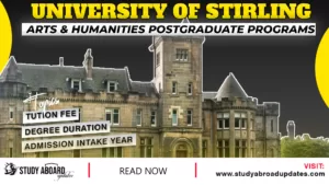 University of Stirling Arts & Humanities Postgraduate Programs