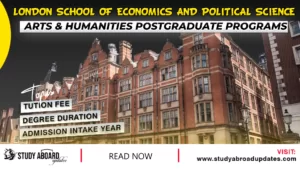 London School of Economics and Political Science Arts & Humanities Postgraduate Programs
