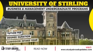 University of Stirling Business & Management Undergraduate Programs