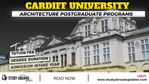 Cardiff University Architecture postgraduate programs