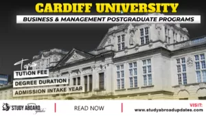 Cardiff University Business & Management Postgraduate programs