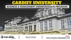 Cardiff University Business & Management Undergraduate programs