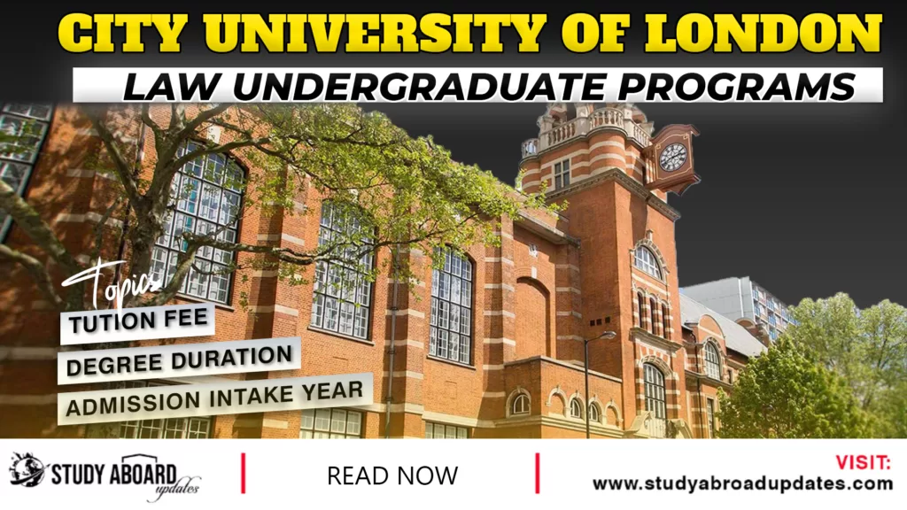 City University Of London Law Undergraduate programs