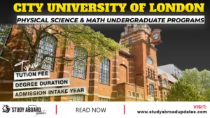 City University Of London Physical Science & Math Undergraduate programs