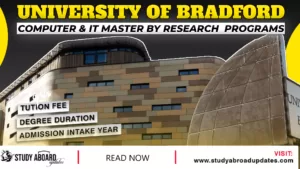 University of Bradford Computer & IT Master by Research Programs.
