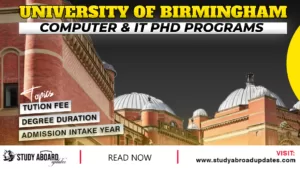 University of Birmingham Computer & IT PHD Programs