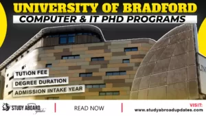 University of Bradford Computer & IT PHD Programs