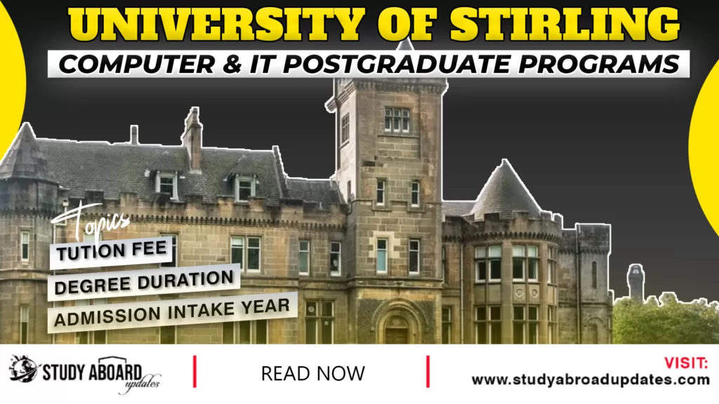 University of Stirling Computer & IT Postgraduate Programs