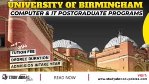 University of Birmingham Computer & IT Postgraduate Programs