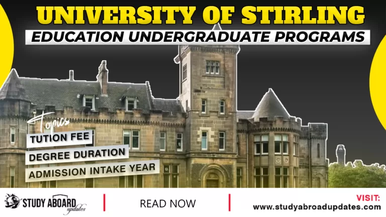University of Stirling Education Undergraduate Programs