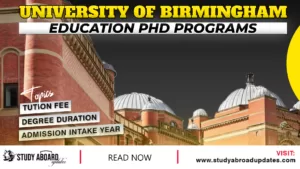University of Birmingham Education PHD Programs