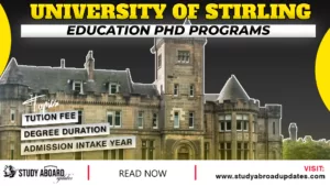 University of Stirling Education PHD Programs