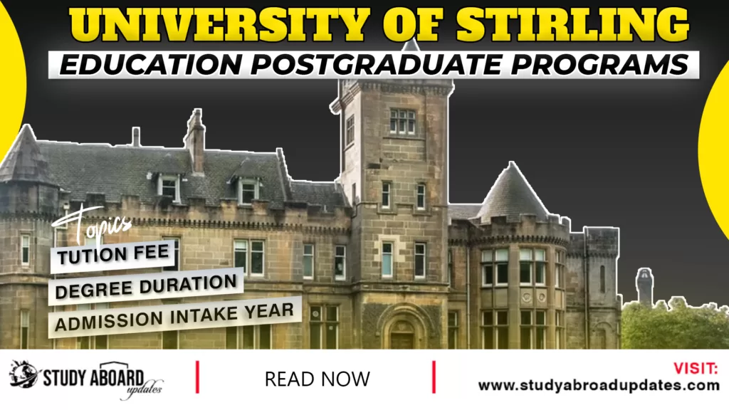 University of Stirling Education Postgraduate Programs