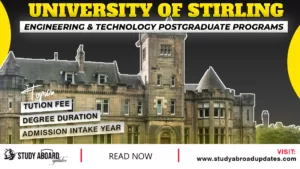 University of Stirling Engineering & Technology postgraduate programs