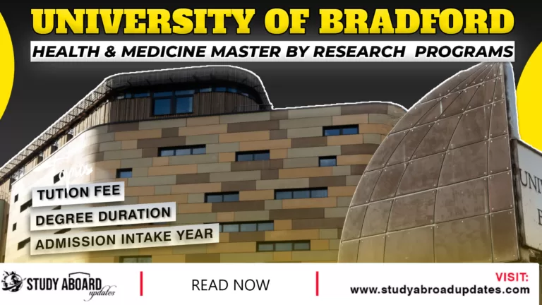 University of Bradford Health & Medicine Master by Research programs