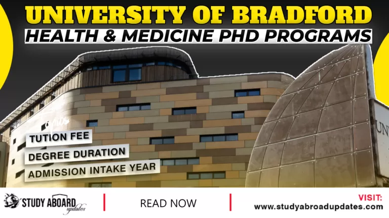 University of Bradford Health & Medicine PHD programs