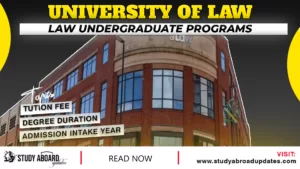 University of Law Law Undergraduate Programs