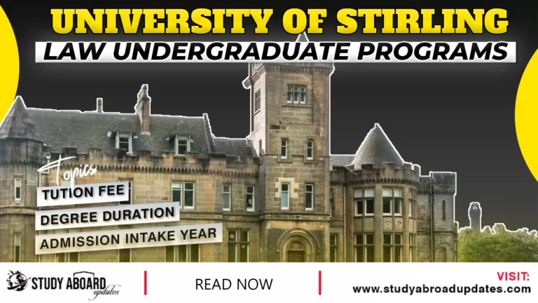 University of Stirling Law Undergraduate Programs