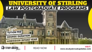 University of Stirling Law Postgraduate Programs