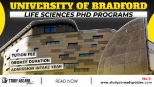 University of Bradford Life Sciences PHD Programs