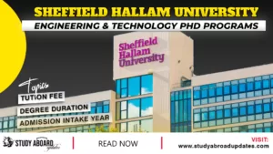 Sheffield Hallam University Engineering & Technology PHD programs