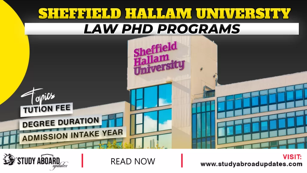 Sheffield Hallam University Law Phd programs