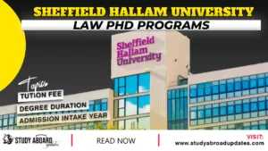 Sheffield Hallam University Law Phd programs