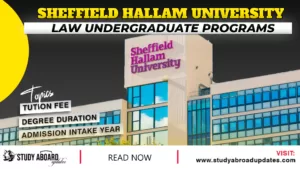 Sheffield Hallam University Law undergraduate programs