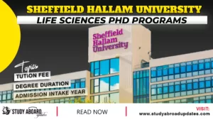 Sheffield Hallam University Life Sciences Phd programs