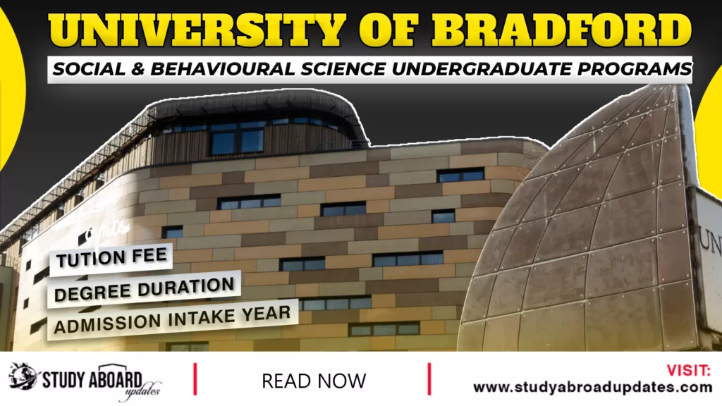 University of Bradford Social & Behavioural Science Undergraduate Programs