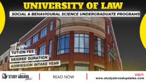 University of Law Social & Behavioural Science Undergraduate Programs