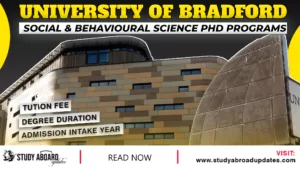 University of Bradford Social & Behavioural Science PHD Programs