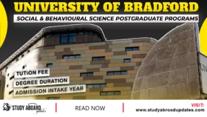 University of Bradford Social & Behavioural Science Postgraduate Programs