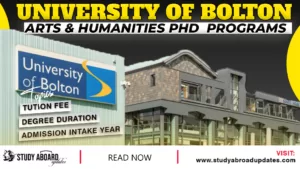 University of Bolton Arts & Humanities Phd Programs