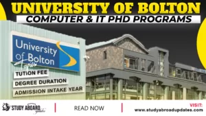 University of Bolton Computer & IT PHD Programs