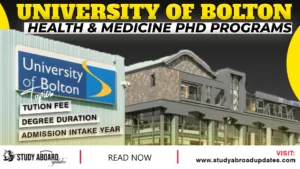 University of Bolton Health & Medicine PHD Programs