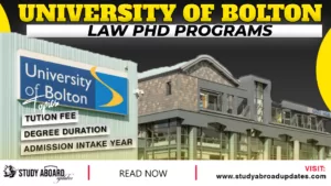University of Bolton Law Phd Programs